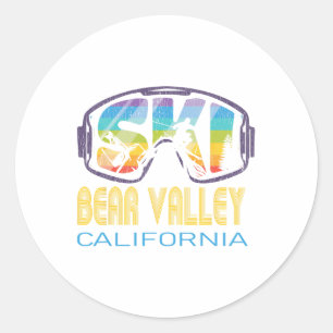 Ski Bear Valley California Skiing Vacation Classic Round Sticker