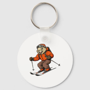 Ski Beaver  Key Ring