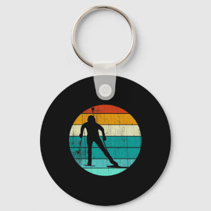 Ski Biathlon Vintage Retro Biathlon Skiing Key Ring