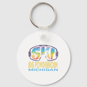 Ski Big Powderhorn Michigan Skiing Vacation  Key Ring