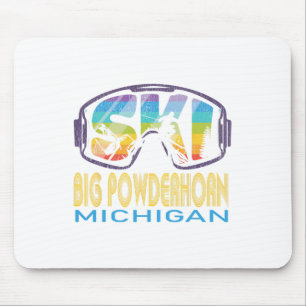 Ski Big Powderhorn Michigan Skiing Vacation Mouse Pad