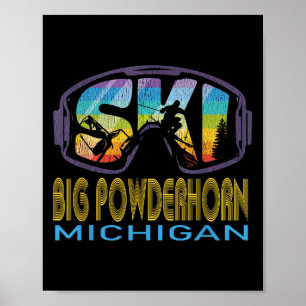 Ski Big Powderhorn Michigan Skiing Vacation  Poster