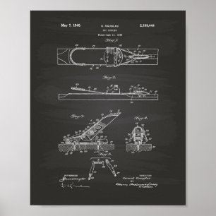 Ski Binding 1940 Patent Art - Chalkboard Poster