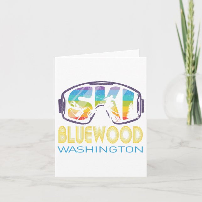 Ski Bluewood Washington Skiing Vacation  Card (Front)