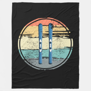 Ski Boards Vintage Fleece Blanket