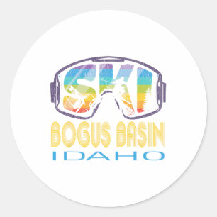 Ski Bogus Sin Idaho Skiing Vacation  Classic Round Sticker