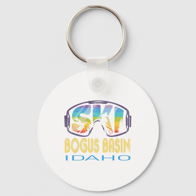 Ski Bogus Sin Idaho Skiing Vacation  Key Ring (Front)