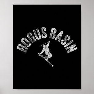 Ski Bogus Sin Vintage Idaho Skiing Cool B-sin Skie Poster