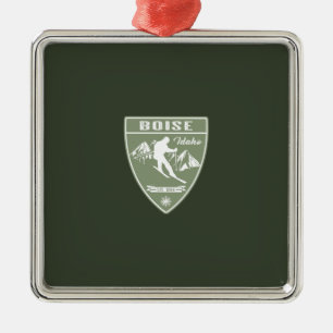 Ski Boise Idaho Metal Ornament
