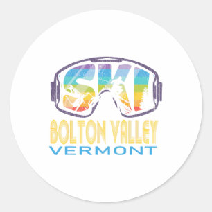Ski Bolton Valley Vermont Skiing Vacation  Classic Round Sticker