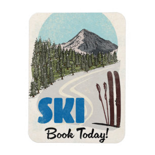 Ski Book Today vintage ski art. Magnet