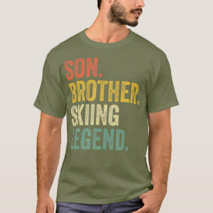 Ski Boys Funny Youth Gifts Son Kids Skiing T-Shirt