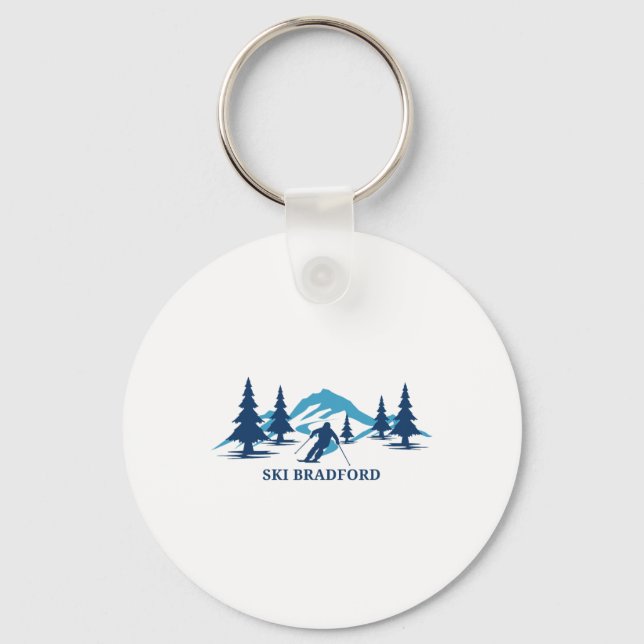 Ski Bradford Machusetts Ski Resort Skiing Skier  Key Ring (Front)