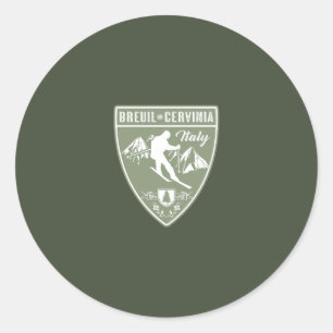 Ski Breuil-Cervinia Italy Classic Round Sticker