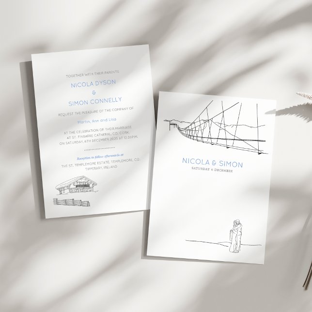 Ski Bridge Couple In Love Wintery Mountaintops Invitation (Creator Uploaded)