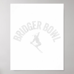Ski Bridger Bowl Vintage Skiing Cool Montana Skier Poster