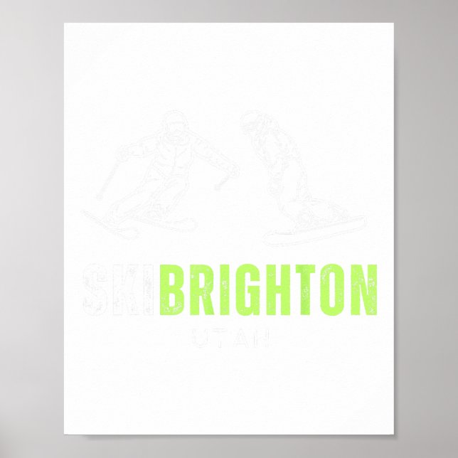 Ski Brighton Utah Skiing Snowboarding Resort Vacat Poster (Front)