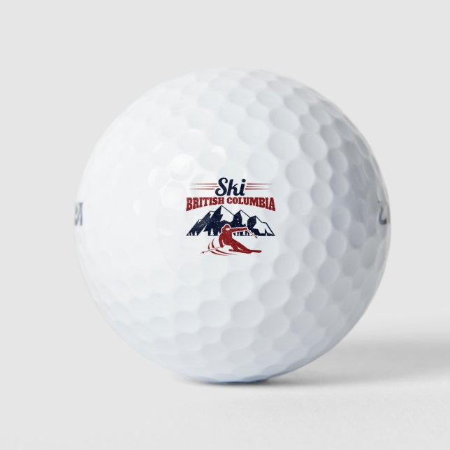 Ski British Columbia Canada Whistler Vancouver Golf Balls (Front)