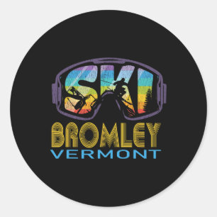 Ski Bromley Vermont Skiing Vacation Classic Round Sticker