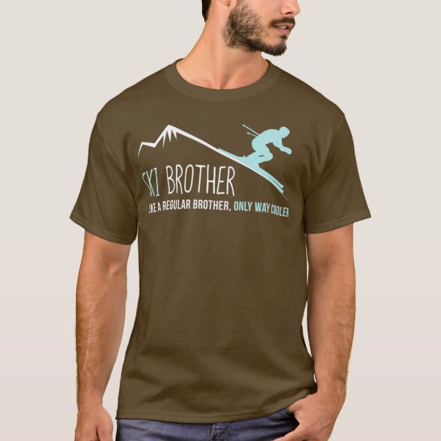 Ski Brother  Funny Cute Winter Skiing Gift T-Shirt (Front)