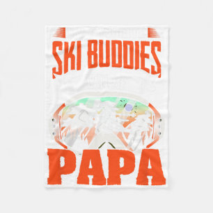 Ski Buddies Call Me Papa Skiing Skier Winter Sport Fleece Blanket
