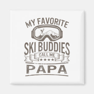 Ski Buddies Papa Skiing Goggles Snowboarding Grand Magnet