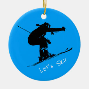 Ski Bum - Downhill Skier Ceramic Ornament