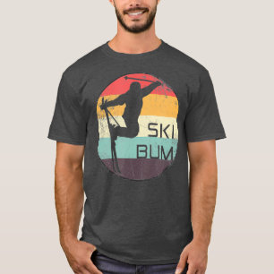 Ski Bum Skier Trick Silhouette 70s Vintage T-Shirt