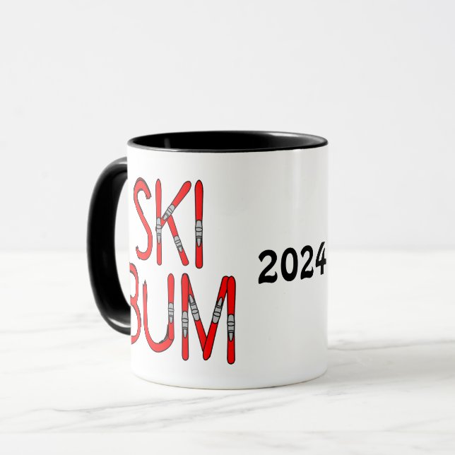 Ski Bum Skis Mug (Front Left)