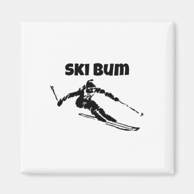 Ski Bum Snow Skiing  Magnet (Front)