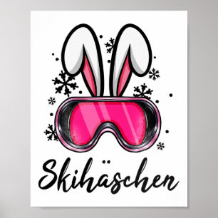 Ski Bunny Apres Ski Rabbit Skiing Costume Ski Hase Poster