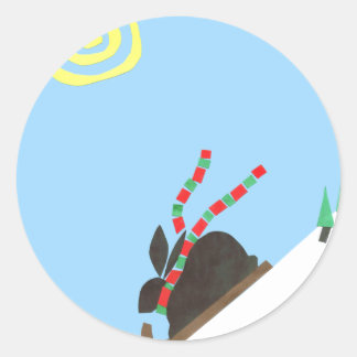 Ski Bunny Classic Round Sticker