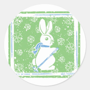 Ski Bunny Classic Round Sticker
