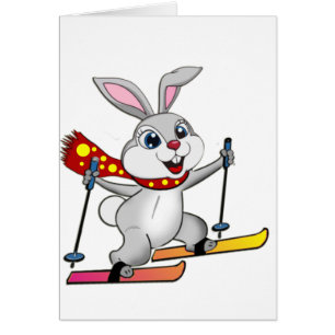 Ski Bunny - Funny and Cute Cartoon
