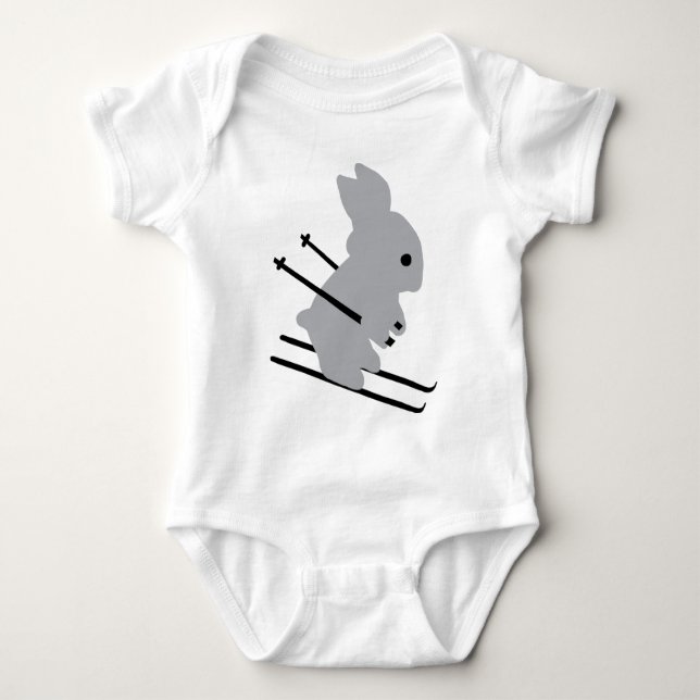 ski bunny icon baby bodysuit (Front)