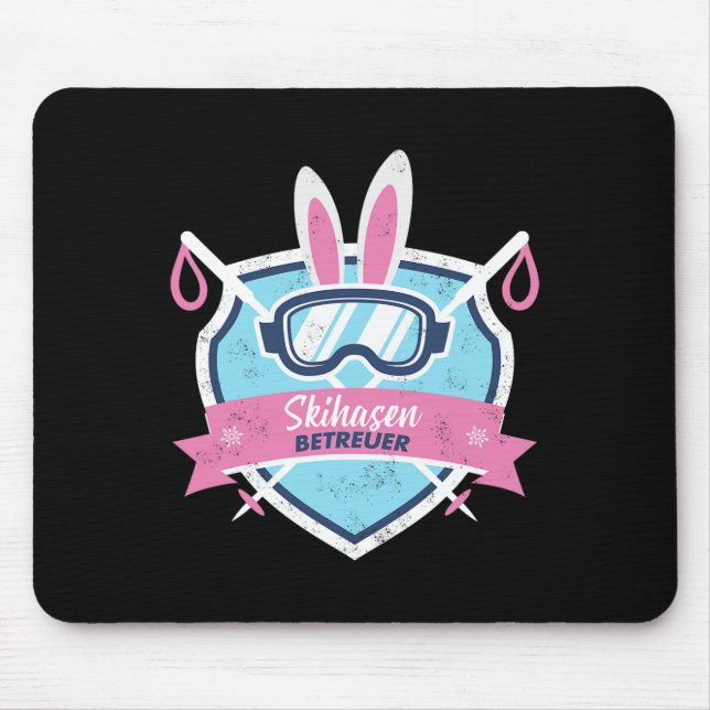 Ski Bunnys Supervisor Skiing Snowboard Skier Mount Mouse Pad (Front)