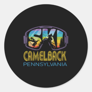 Ski Camelback Pennsylvania Skiing Vacation  Classic Round Sticker