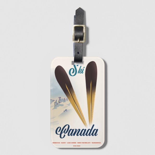 Ski Canada Two-Tone Coffee Mug Luggage Tag (Front Vertical)