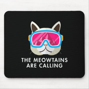Ski Cat Cats Skiing Snowboard Skier Mountains Outf Mouse Pad