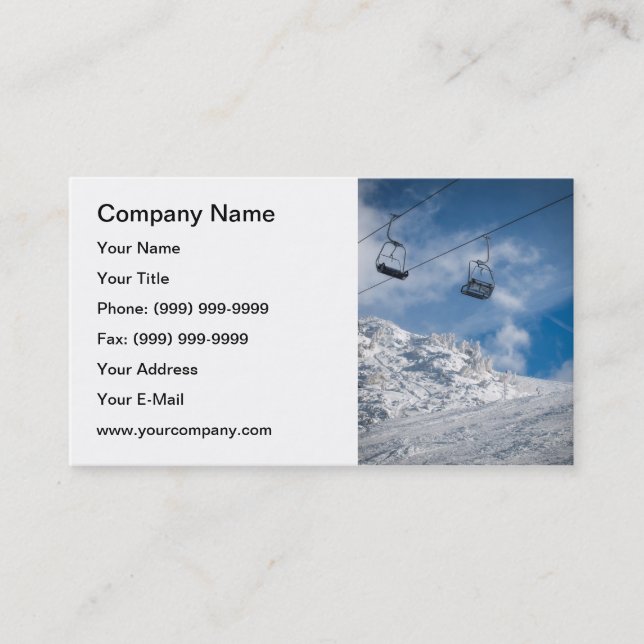 Ski chair lift business card (Front)