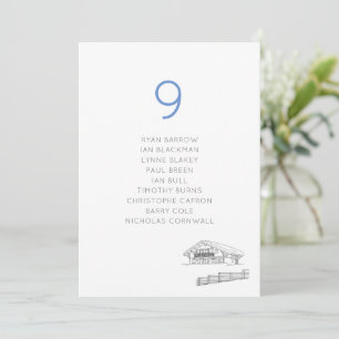 Ski Chalet Snowy Slopes Wedding Seating Chart Card