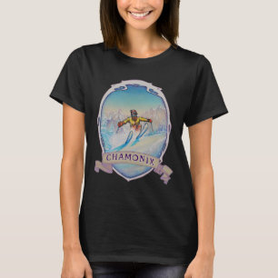 Ski Chamonix, France Vintage Snow Skiing Vacation T-Shirt
