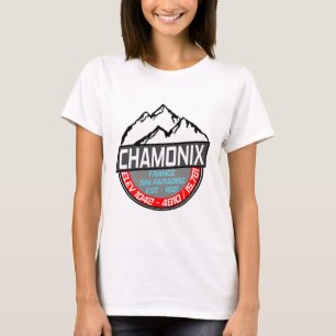 Ski Chamonix T Shirt Mont Blanc France Skiing Para