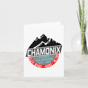Ski Chamonix T Shirt Mont Blanc France Skiing Para Card