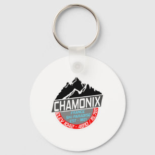 Ski Chamonix T Shirt Mont Blanc France Skiing Para Key Ring