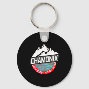 Ski Chamonix T Shirt Mont Blanc France Skiing Para Key Ring