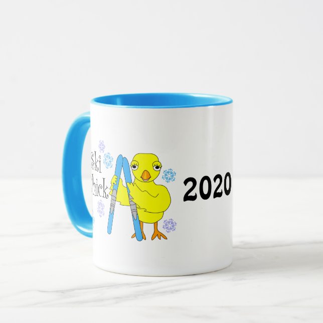Ski Chick Text Mug (Front Left)