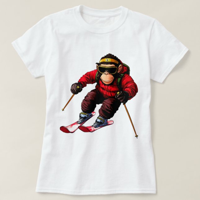 Ski Chimp T-Shirt (Design Front)