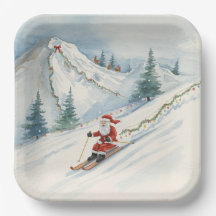 Ski Christmas with Santa Claus on the mountain 