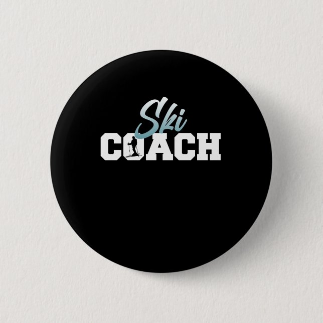 Ski Coach Skiing Skier Snowboard Winter Sports 6 Cm Round Badge (Front)